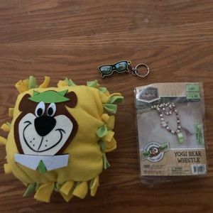 Yogi bear plush, keychain & whistle